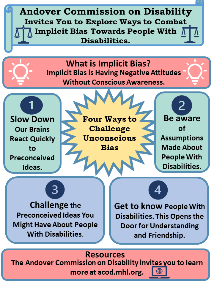  Andover Commission on DisabilityImplicit Bias flyer